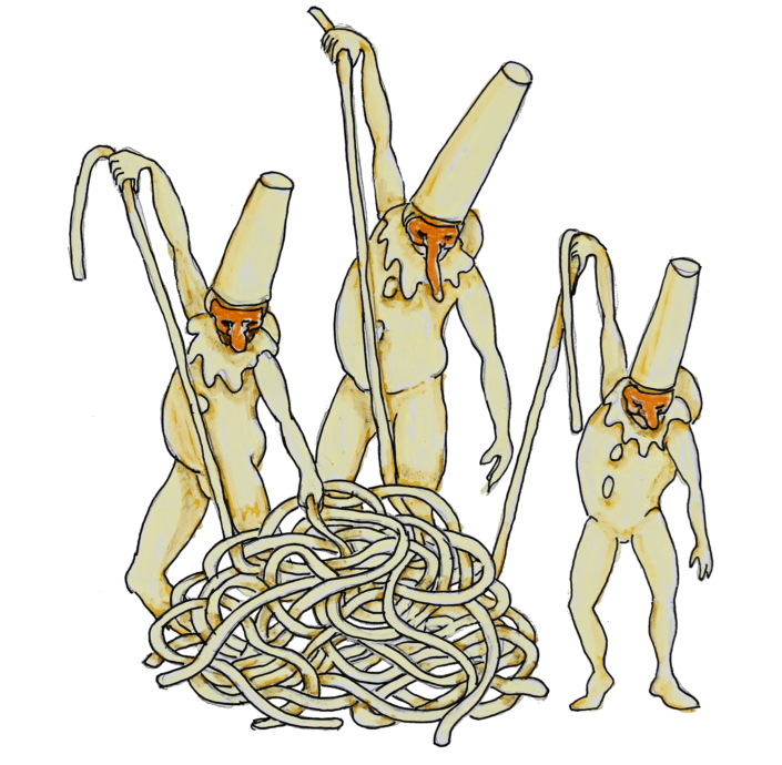 croquis polichinelles Coco tas de nouilles